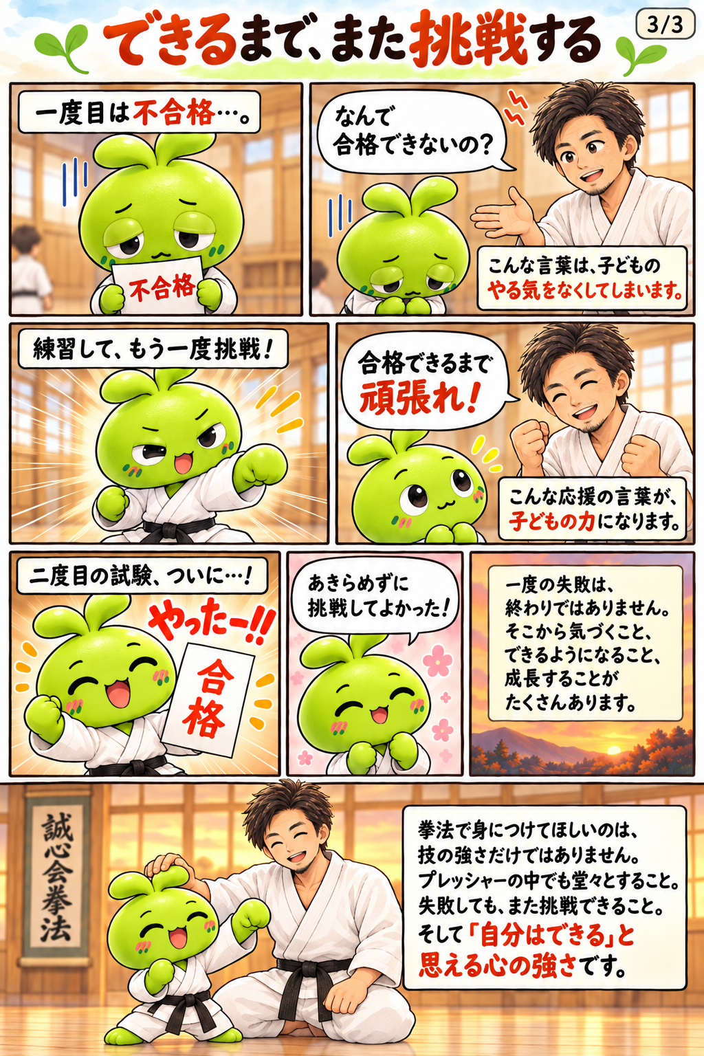 できるまで、また挑戦すること